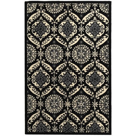 Safavieh 7 ft. - 6 in. x 9 ft. - 6 in. Oval- Transitional Chelsea Black And Ivory Hand Hooked Rug HK356A-8OV